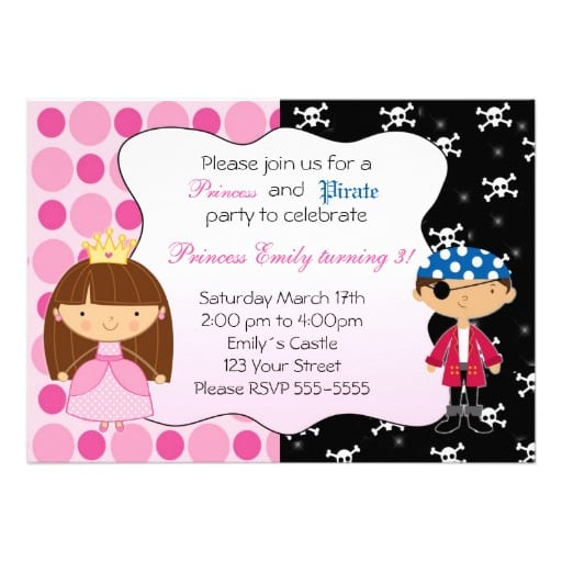 Pirate Princess Party Invitations Free