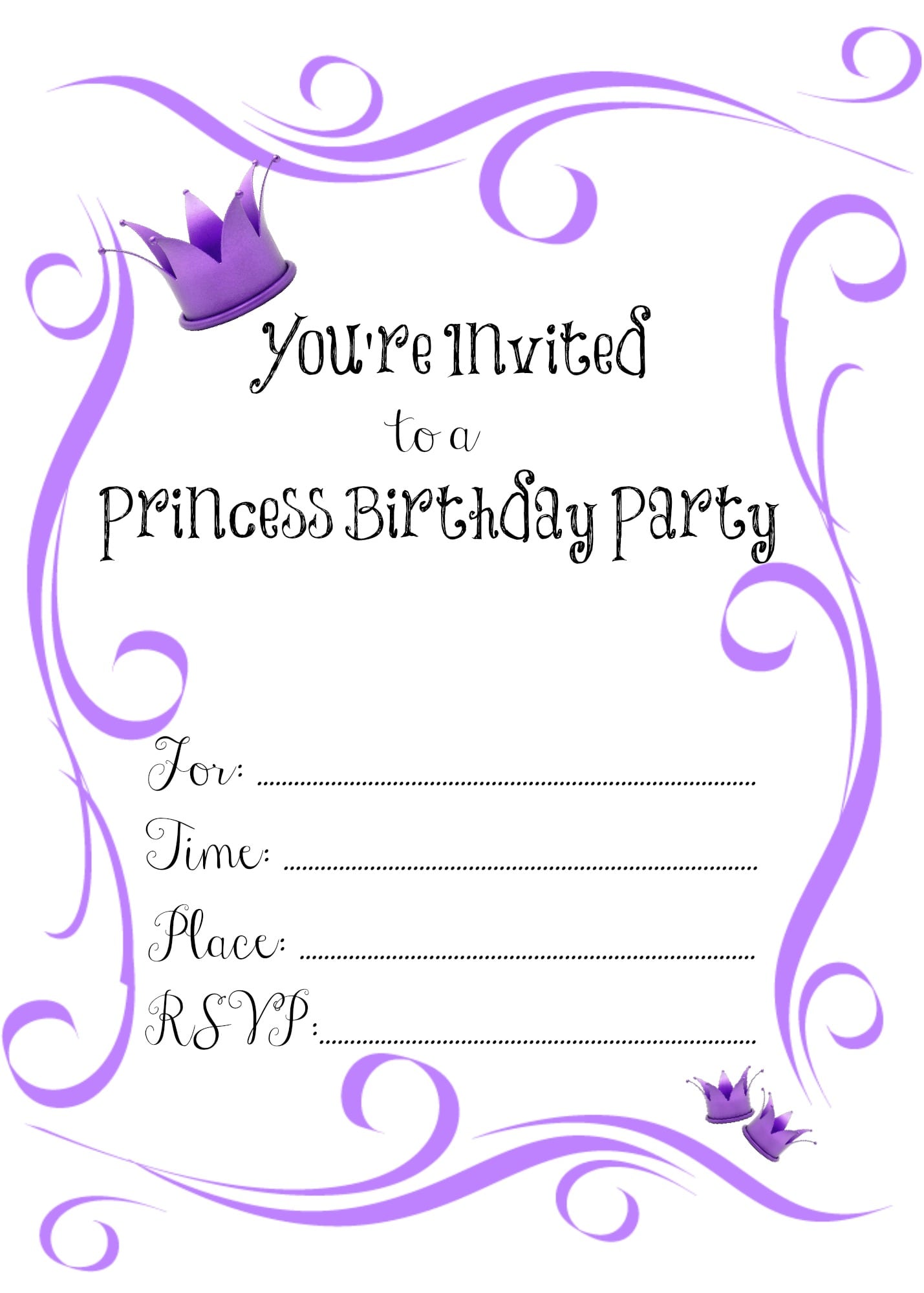 Princess Birthday Invitation Free Printable