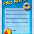 Printable Birthday Invitation Pool Party