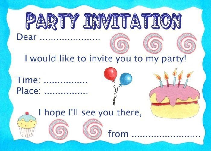 Printable Child Birthday Invitations