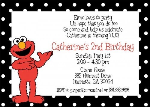 Printable Elmo Bday Invitation