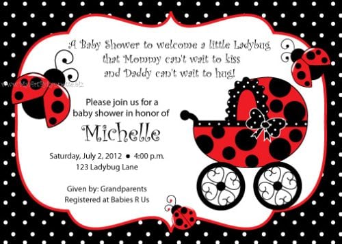 Printable Ladybug Baby Shower Invitations Printable Ladybug Baby Shower Invitations