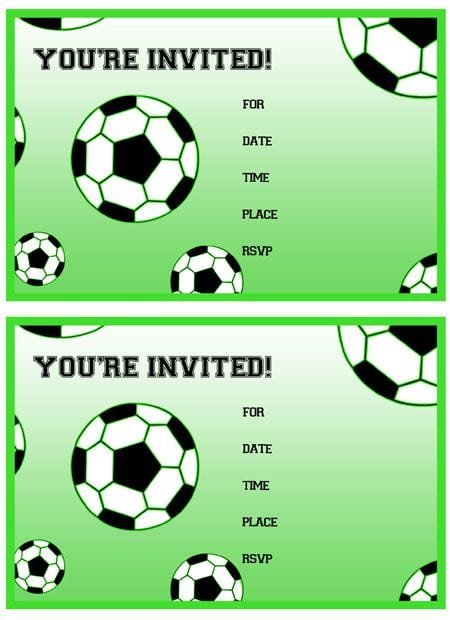 Printable Soccer Ball Invitations
