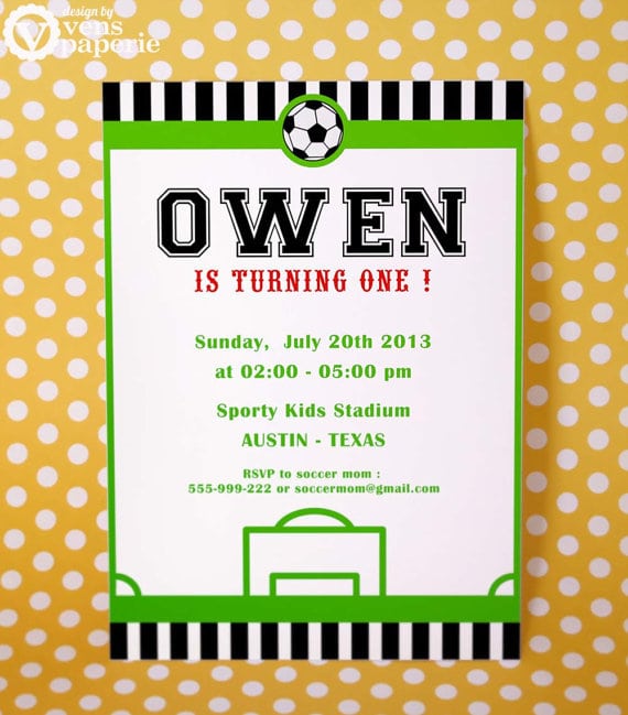 Printable Soccer Birthday Invitation Cards