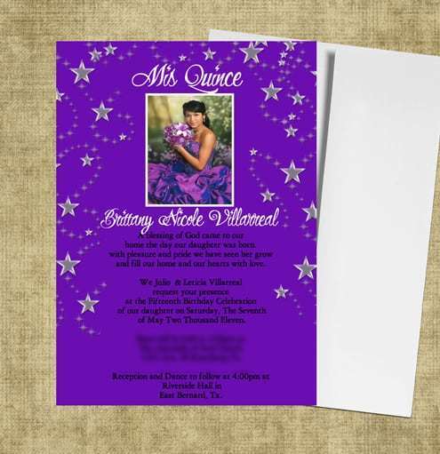Quinceanera Purple Invitations