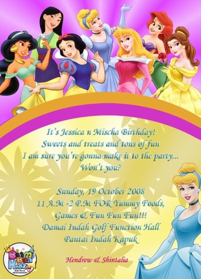 Sample Birthday Invitation Cards Theme