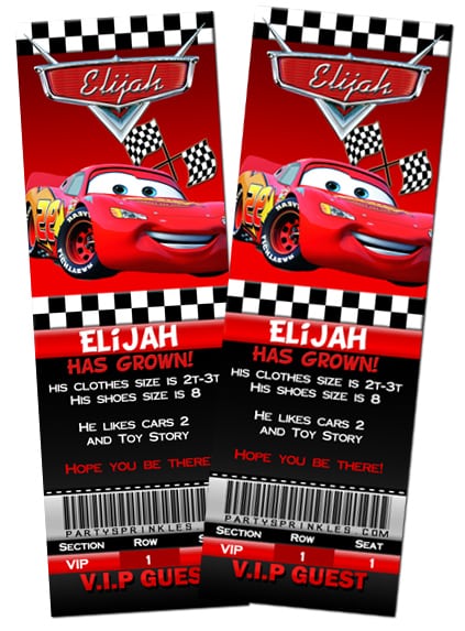 Sample Cars Birthday Invitation