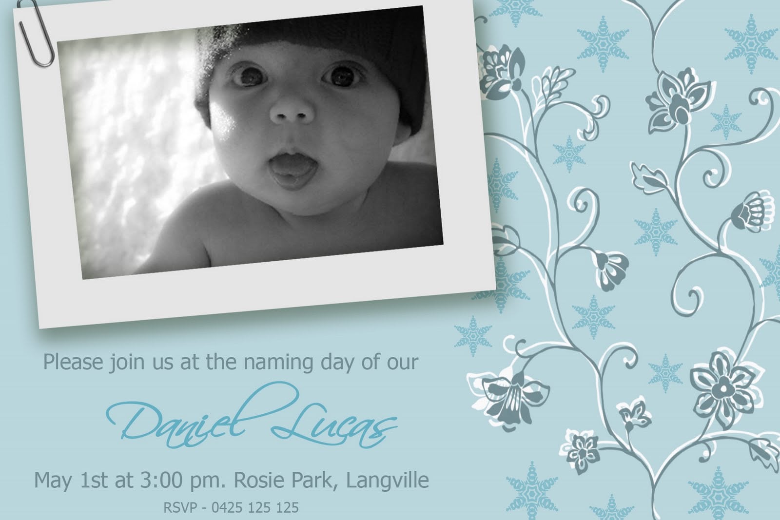 Sample Of Baptismal Invitation For Baby Boy