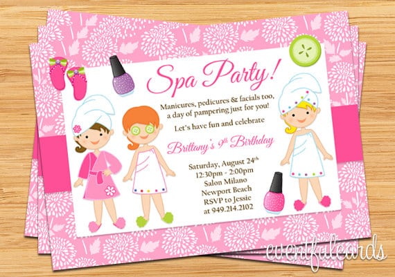 Spa Birthday Party Invitations Printables Free
