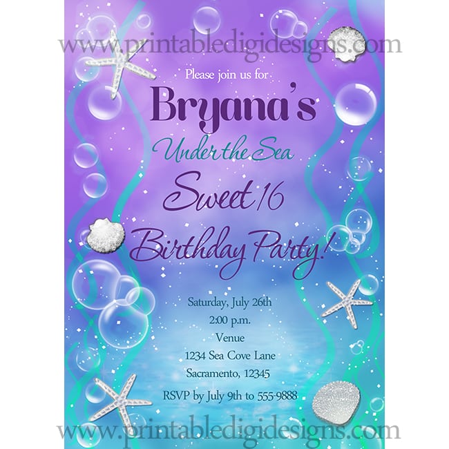Sweet 16 Printable Invitation
