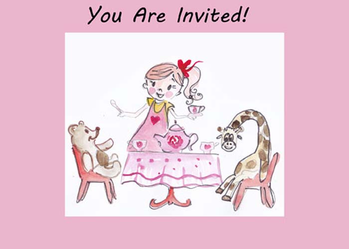 Tea Party Kids Invitation Template Free