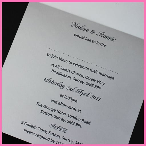 Template For Wedding Invitation Inserts