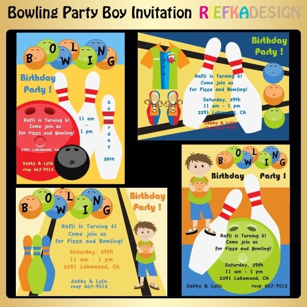 Ten Pin Bowling Invitation Ideas
