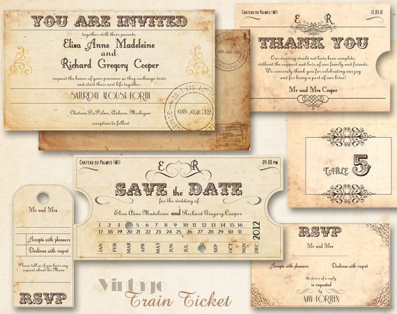 Train Ticket Wedding Invitation Template