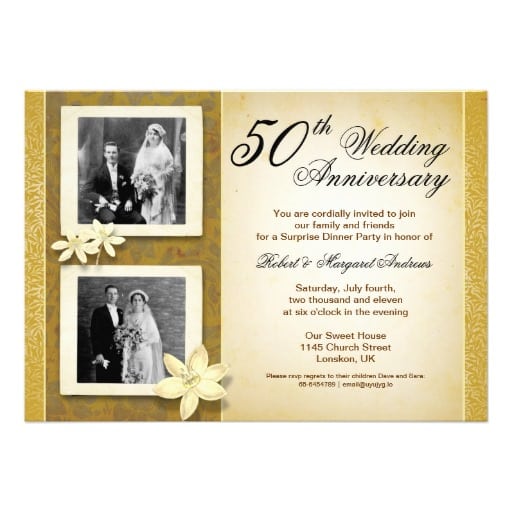 Anniversary Invitations 50th Templates