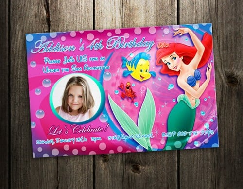 Ariel Invites Printable Free
