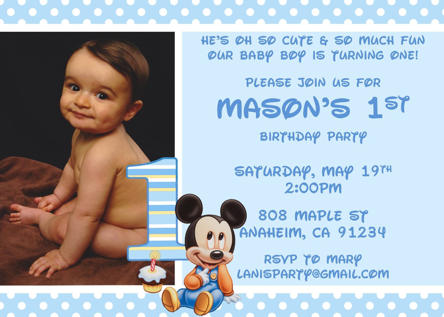 Baby Mickey Mouse Invitations