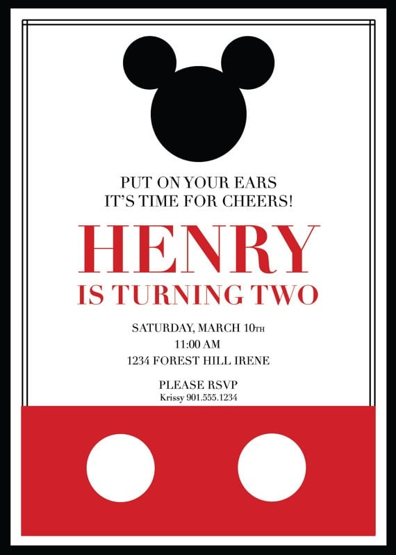 Birthday Invitation Mickey Mouse