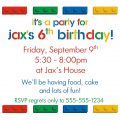 Lego Birthday Party Invitation Template