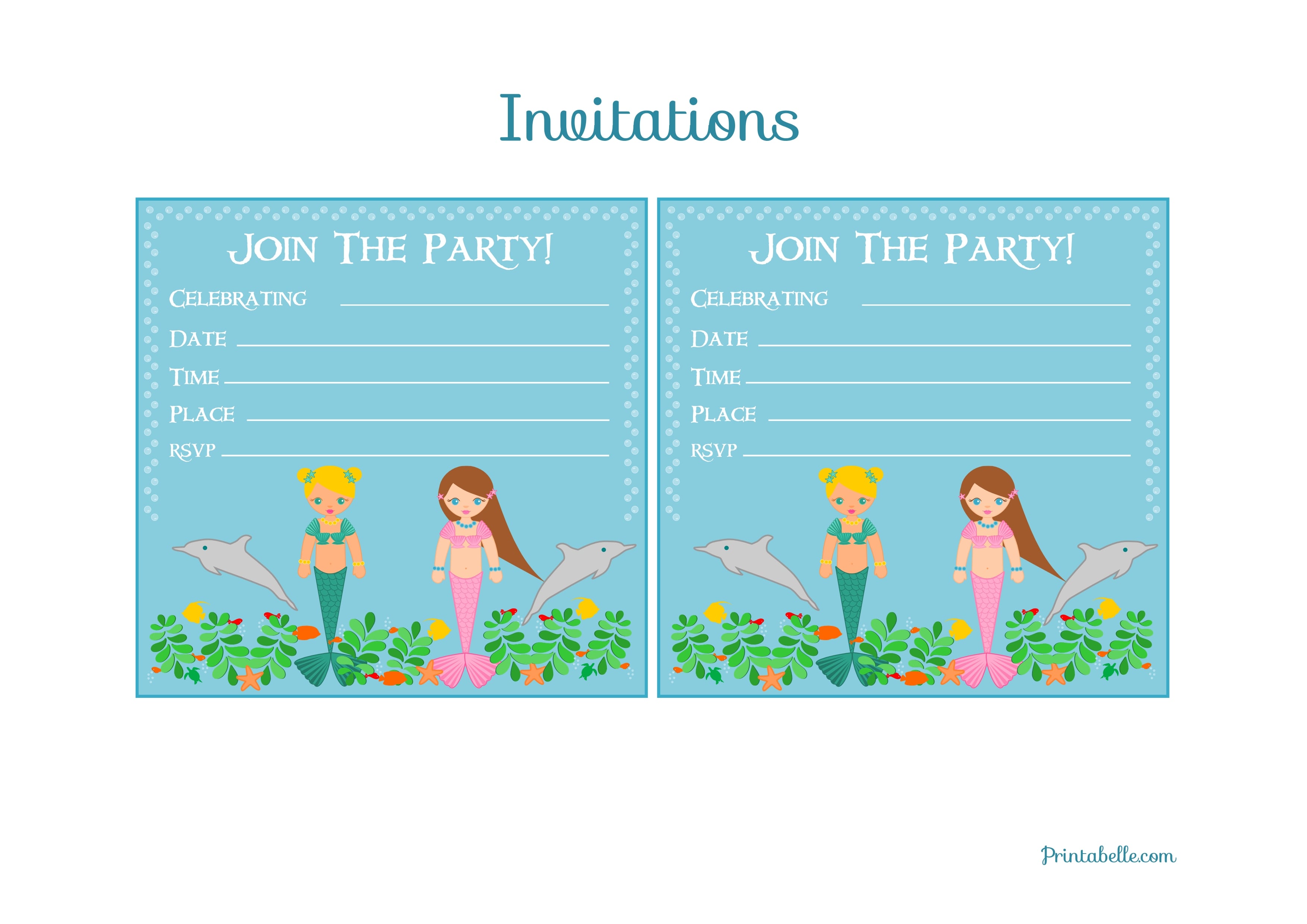 Mermaid Invitation Free