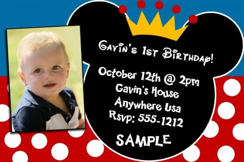 Mickey Mouse Themed Birthday Invitations