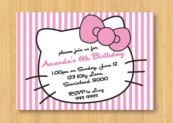Printable Birthday Invitations Hello Kitty