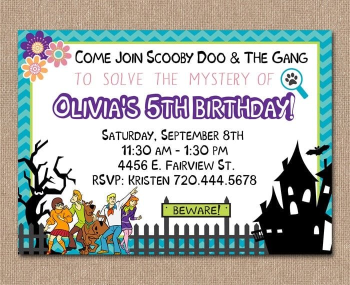 Scooby Doo Invitation Printable