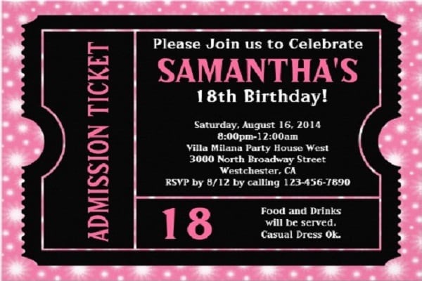 Surprise 18 Birthday Invitations