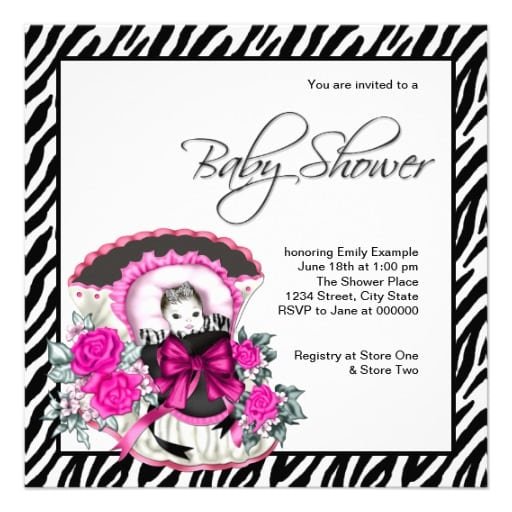 Zebra Baby Shower Invitations Templates Free