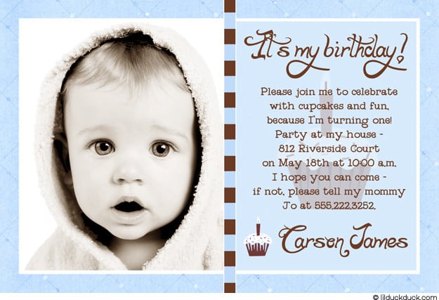 1st Bday Invitation Boy