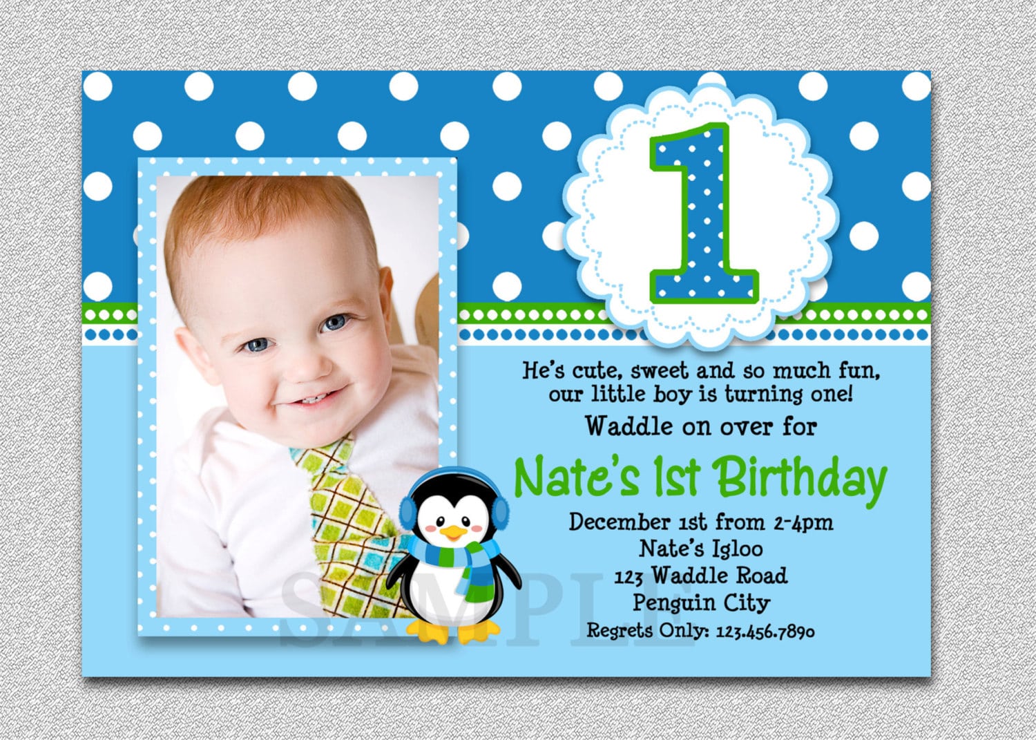 1st Birthday Invitation For Boys