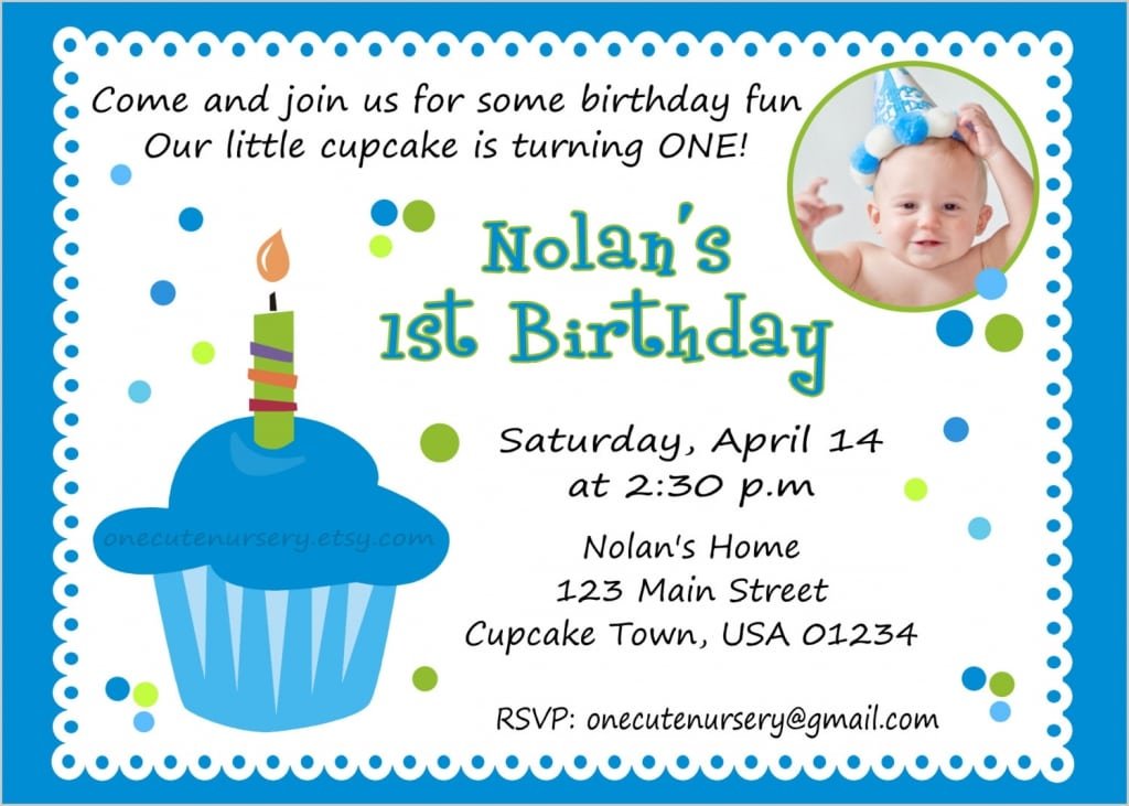 1st Birthday Invitation Wording For Boy Baby