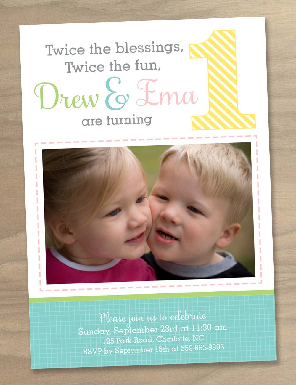 1st Birthday Invitations For Boy Girl Twins