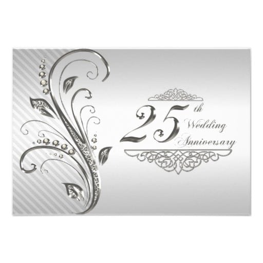 25th Wedding Anniversary Invitation Cards