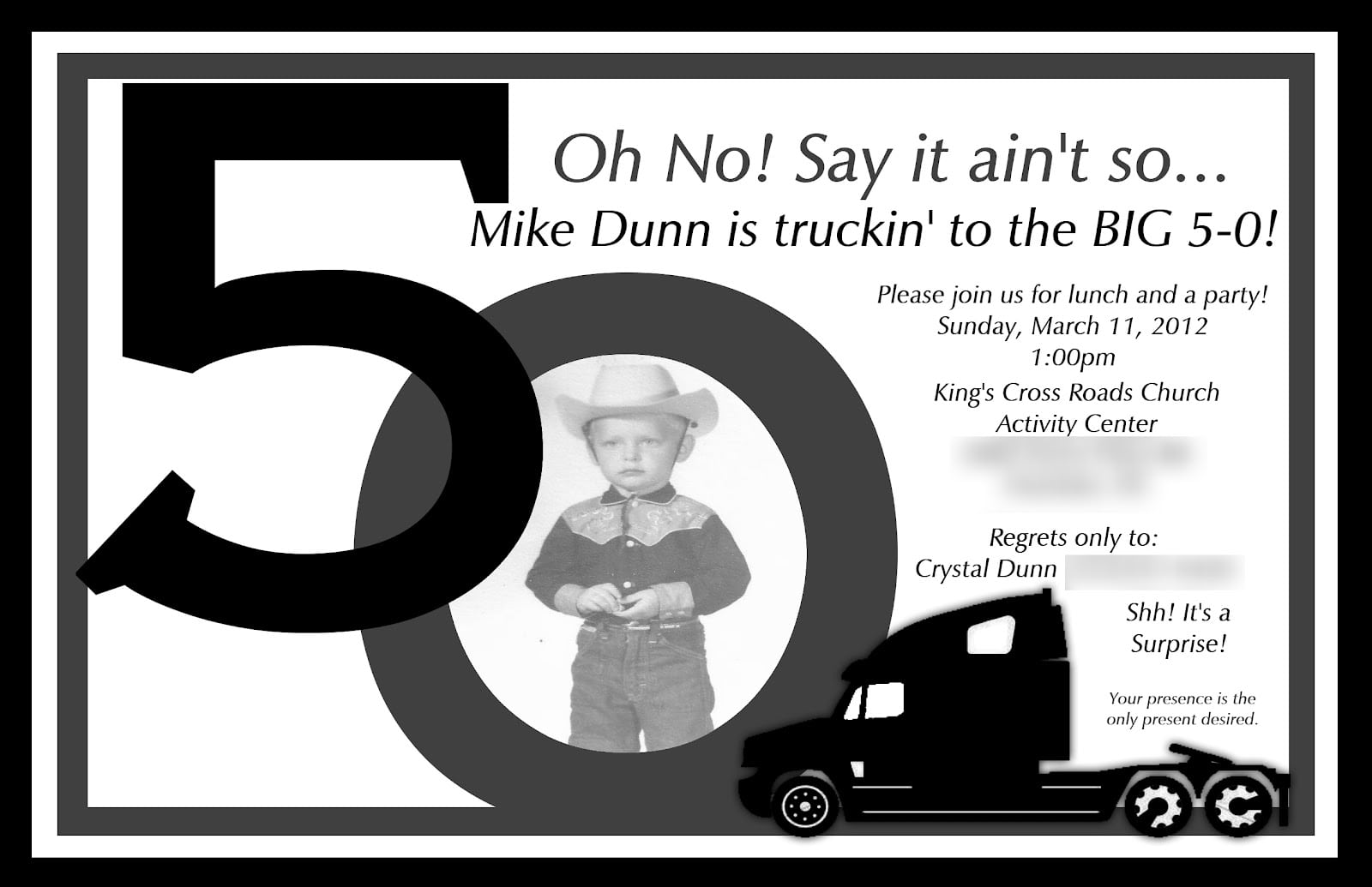 50th Birthday Invitation Template For Men