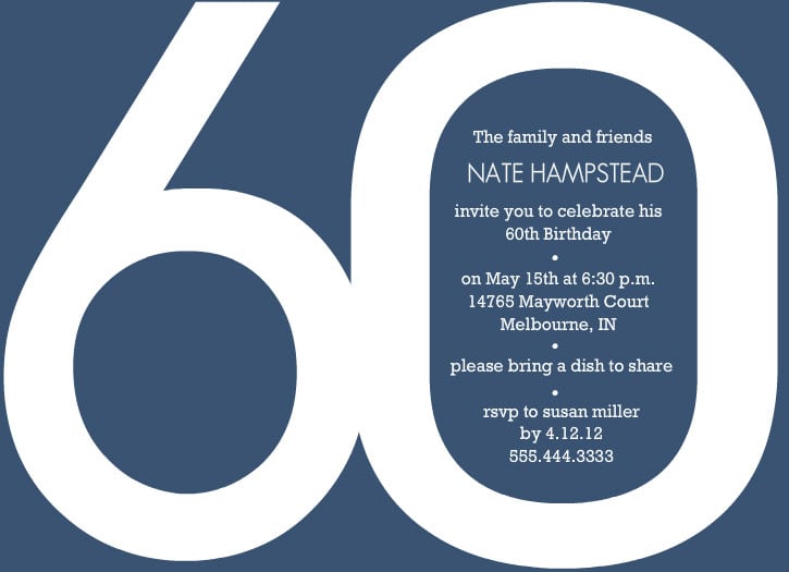 60th Birthday Invitation Free