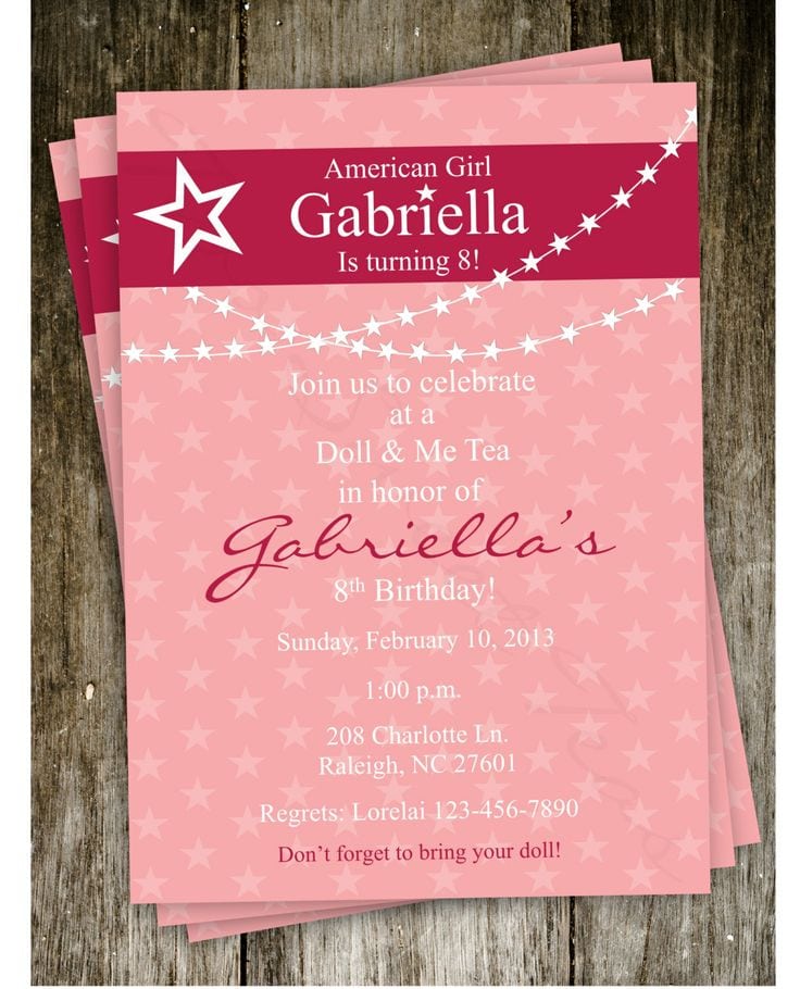 American Girl Doll Party Invitations Free