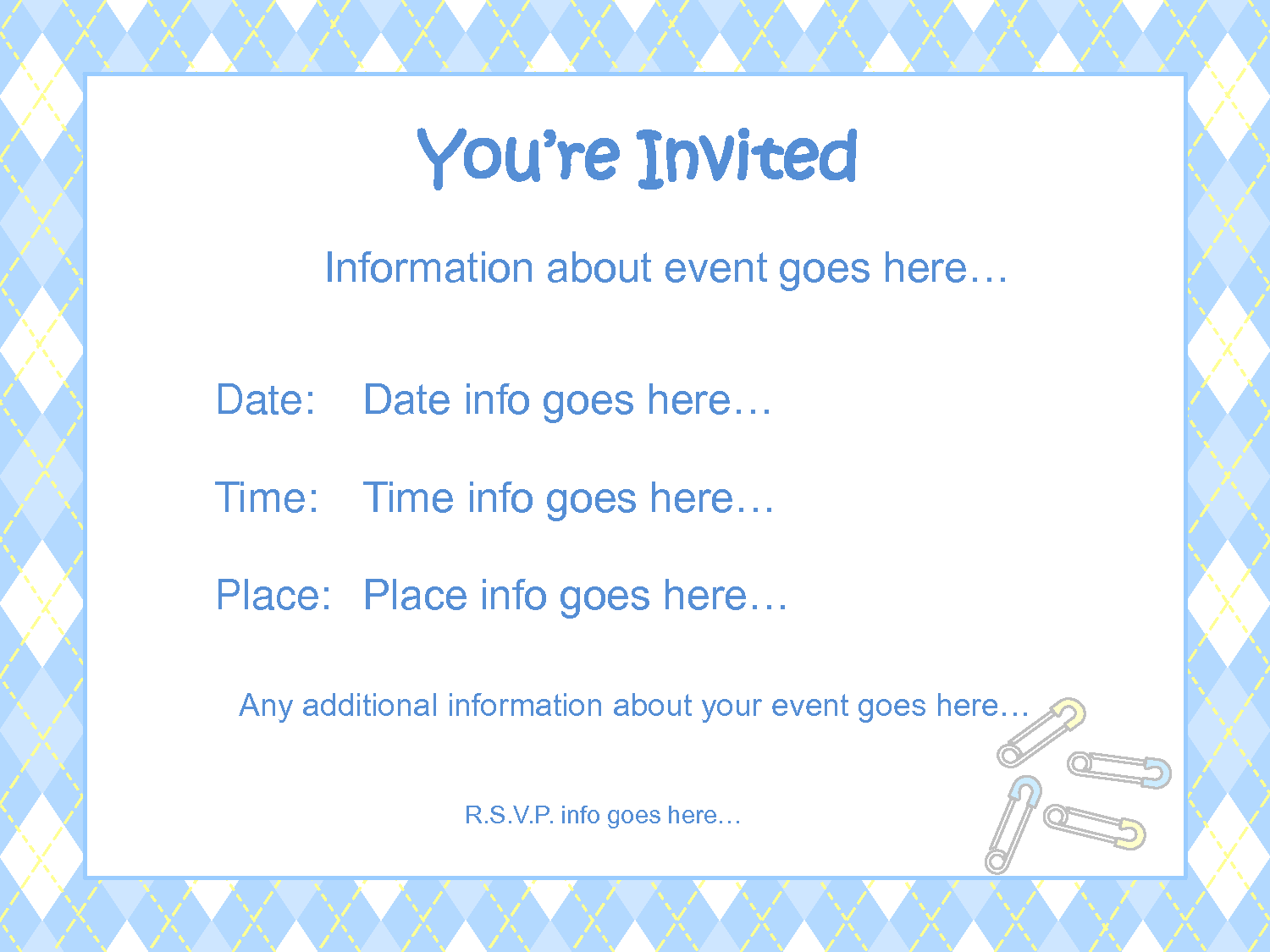 Baby Shower Invitation For Boys Template