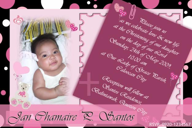 Baptismal Invitation Card Template