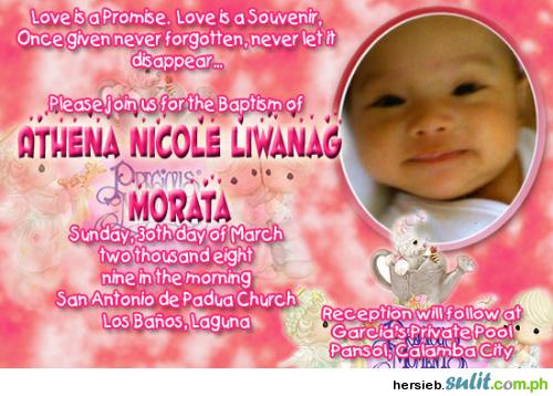 Baptismal Invitation Card Template Free