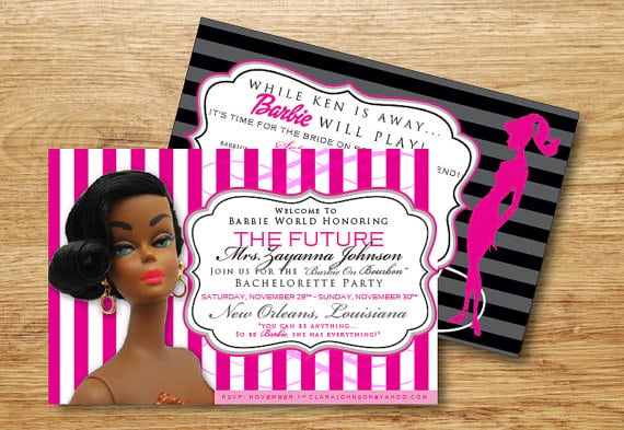 Barbie Bachelorette Invitations