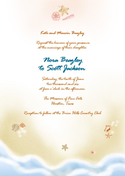 Beach Wedding Invitations Free Printable