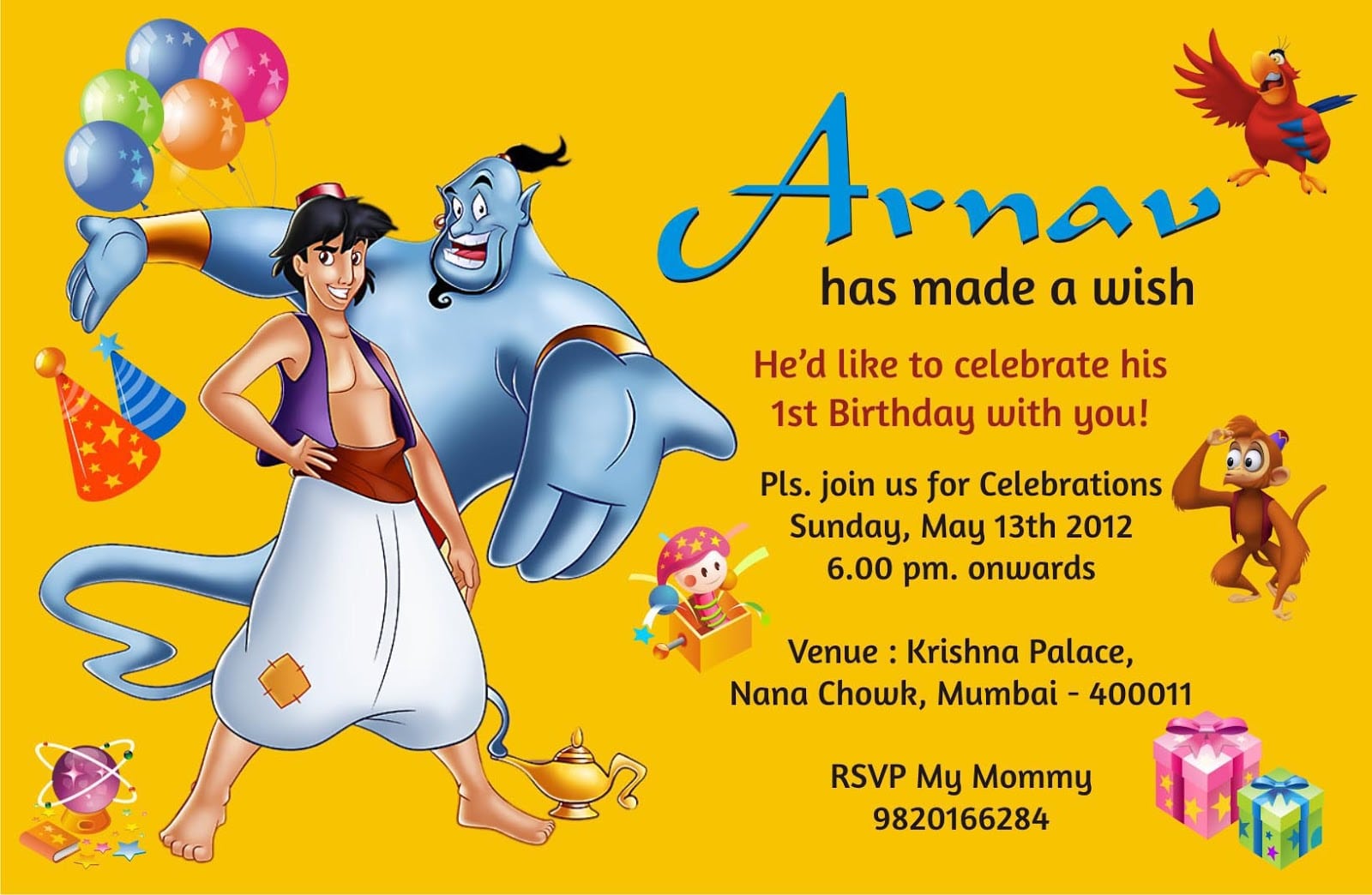 Birthday Card Invitation Disney Cars Theme