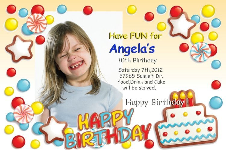 Birthday Invitation Template Photoshop
