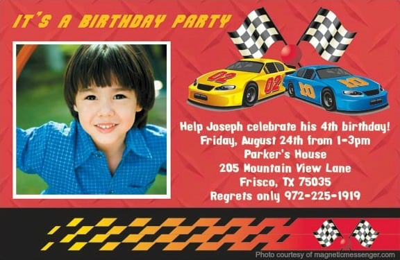 Cars Birthday Invitation Wording