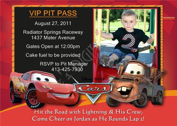 Cars Birthday Invitations