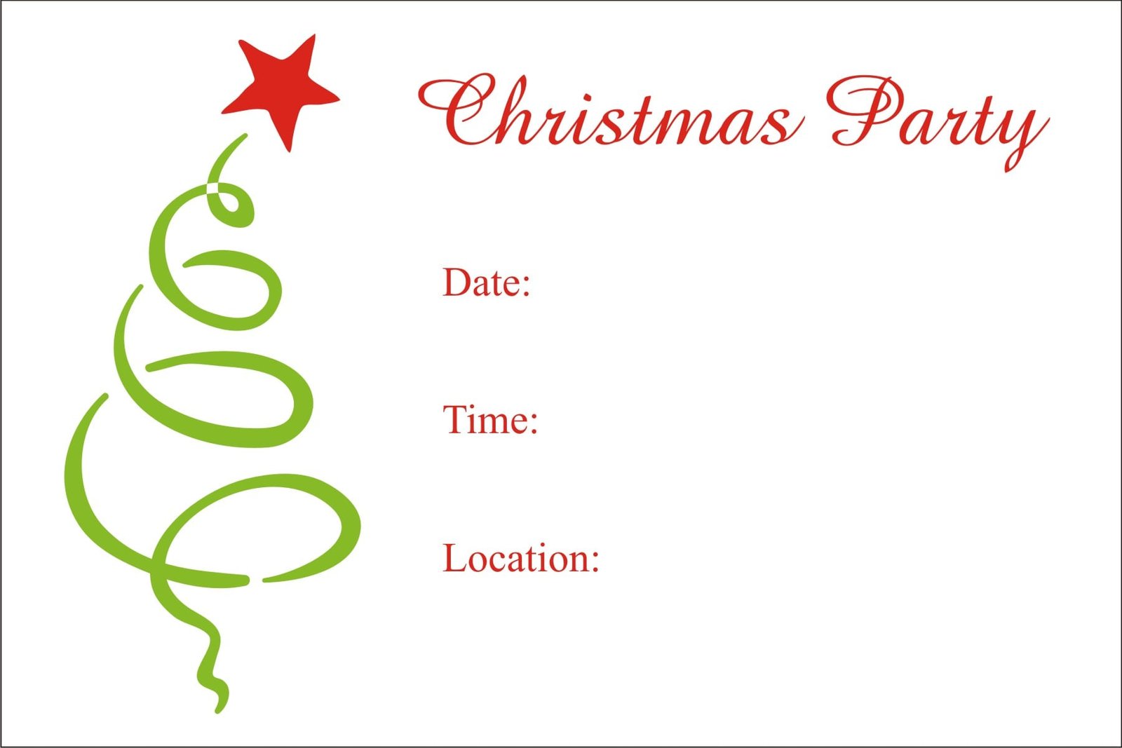 Christmas Invitation Template Printable Free