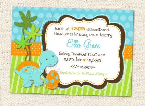 Dinosaur Baby Shower Invitation