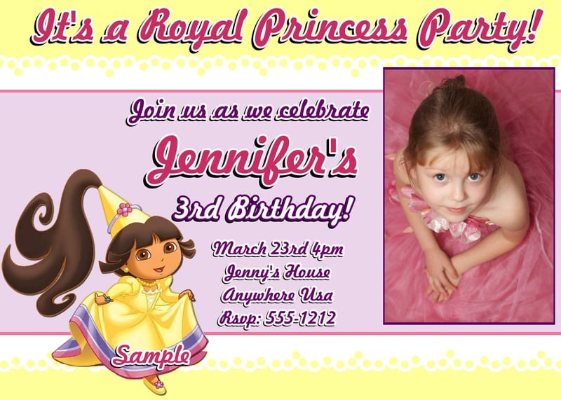 Dora Birthday Invitation Sample