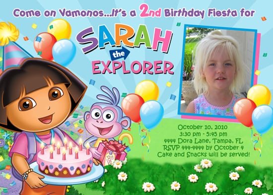 Dora Birthday Invitation Template